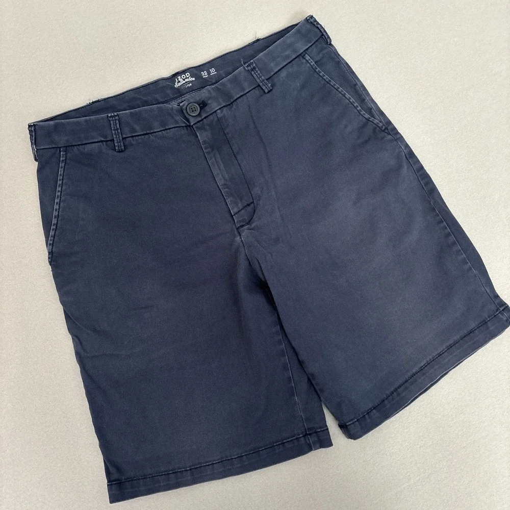 Izod Saltwater STRETCH 32x10 BLUE Classic Cotton Shorts Mens EXCELLENT Fast Ship